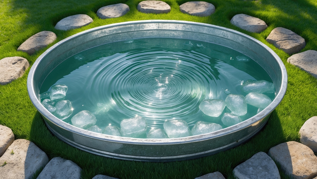 Backyard Cold Plunge Tub with Ice
