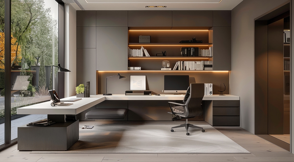 Modern Executive L-Shaped Desk with Drawers