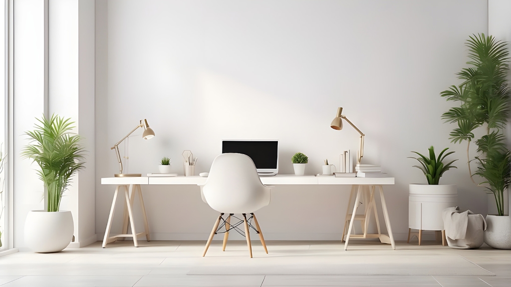 Modern White Home Office Desk