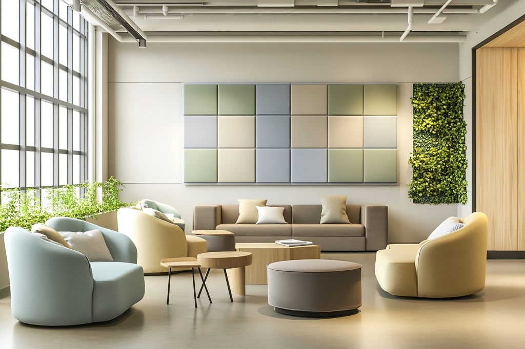 Office Reception and Waiting Area with Modern Lounge Furniture