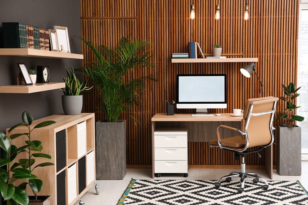Small Home Office Desk with Drawers and Storage