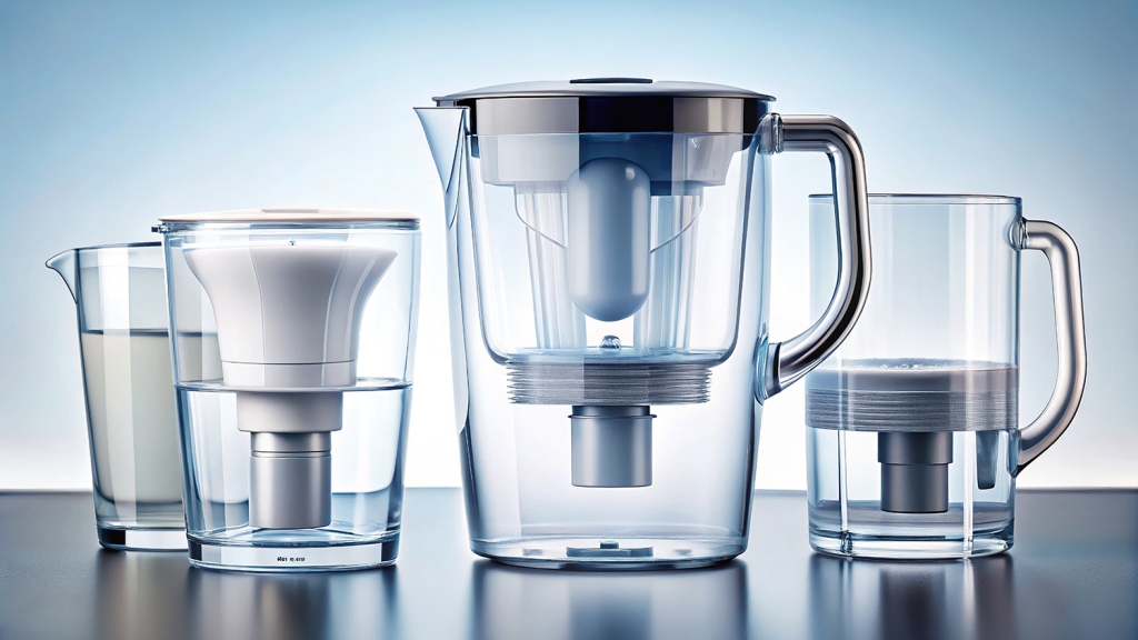 Water Filter Pitcher Set with Replaceable Cartridge Filters