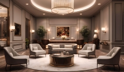 Hotel Lobby Furniture Set with Modern Lounge Chairs and Sofa