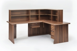 L-Shaped Desk with Hutch and Drawers