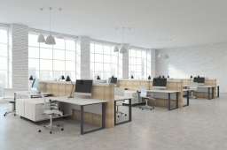 Modern Two Person Desk with Storage
