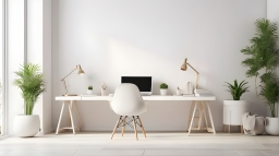 Modern White Home Office Desk