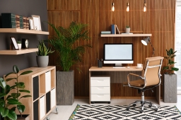 Small Home Office Desk with Drawers and Storage